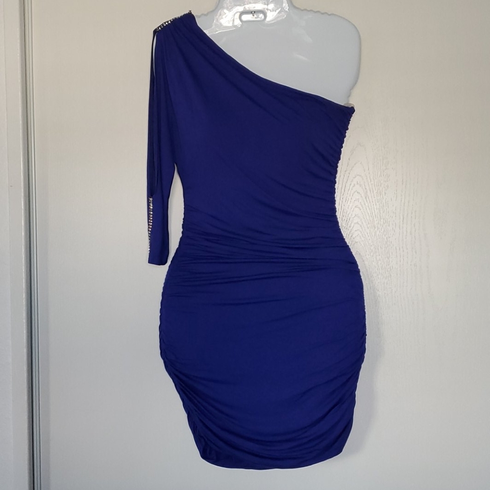 Open Shoulder dress blueish/purple